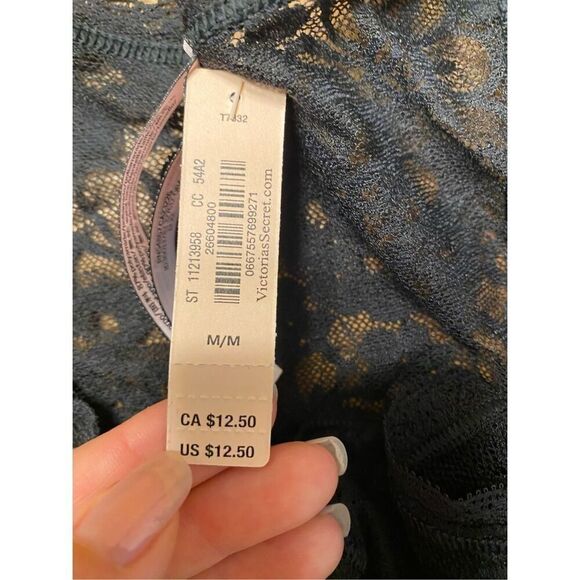 Victorias Secret M set of 3 NWT black lace Brazilian thong panties - Picture 3 of 6